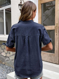 Perfee Buttoned Notched Neck Cuffed Sleeve Blouse 100100356421132 31 Affordable Fashion Under $100 Jerry's Apparel 