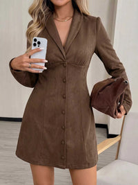 Button-Front Long Sleeve Blazer Dress 101001437295712 46 Affordable Fashion Under $100 Jerry's Apparel 