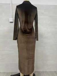 Velvet Zip-Front Slit Midi Dress 100100368325428 56 Affordable Fashion Under $100 Jerry's Apparel 