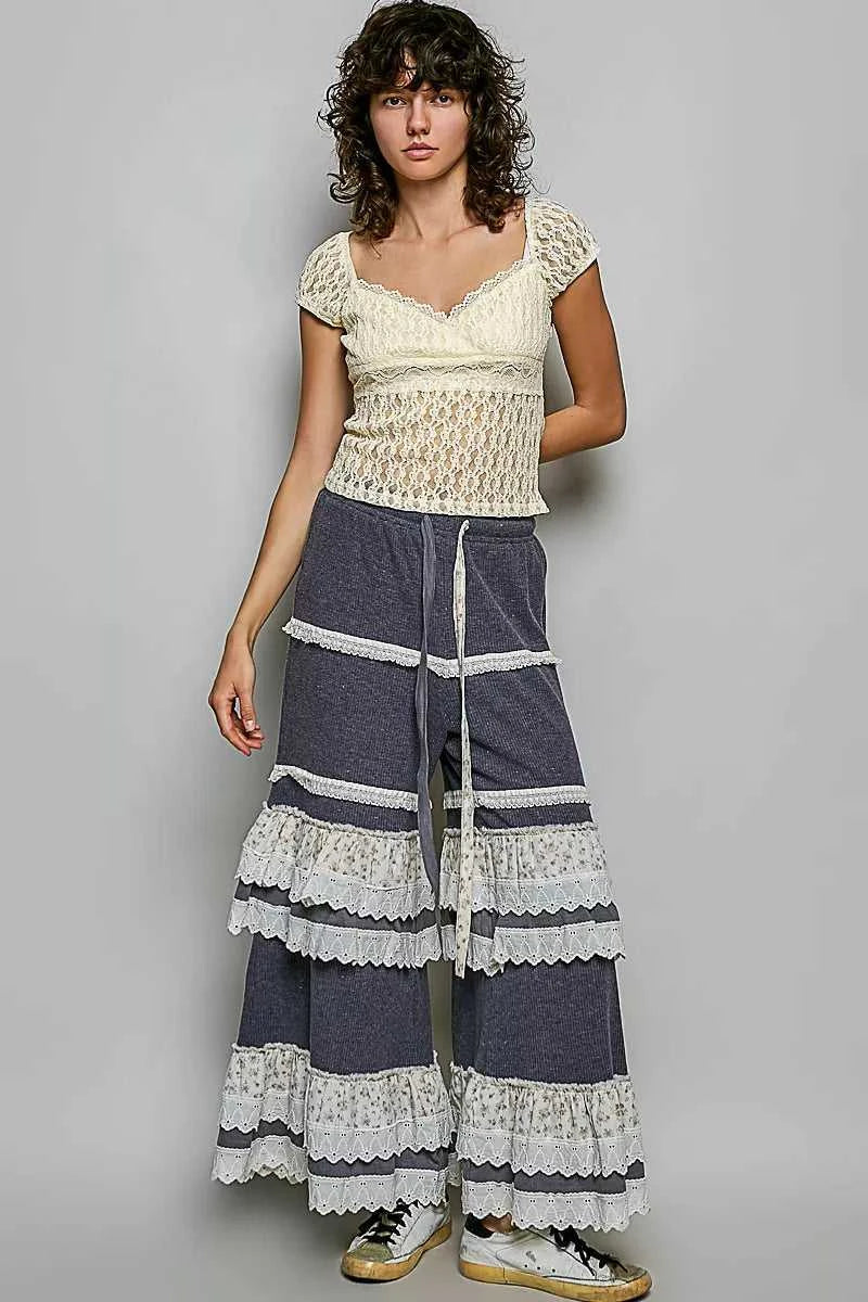 POL Sweetheart Neck Lace Short Sleeve Top 100100494341785 48 Affordable Fashion Under $100 Jerry's Apparel 
