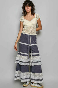 POL Sweetheart Neck Lace Short Sleeve Top 100100494341785 48 Affordable Fashion Under $100 Jerry's Apparel 