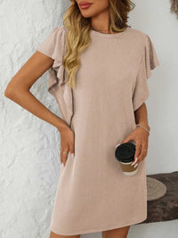 Mandy Ruffled Round Neck Short Sleeve Dress 100100862091074 26 Affordable Fashion Under $100 Jerry's Apparel 