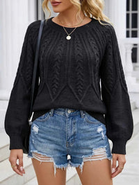 Cable-Knit Round Neck Sweater 101002284962513 34 Affordable Fashion Under $100 Jerry's Apparel 