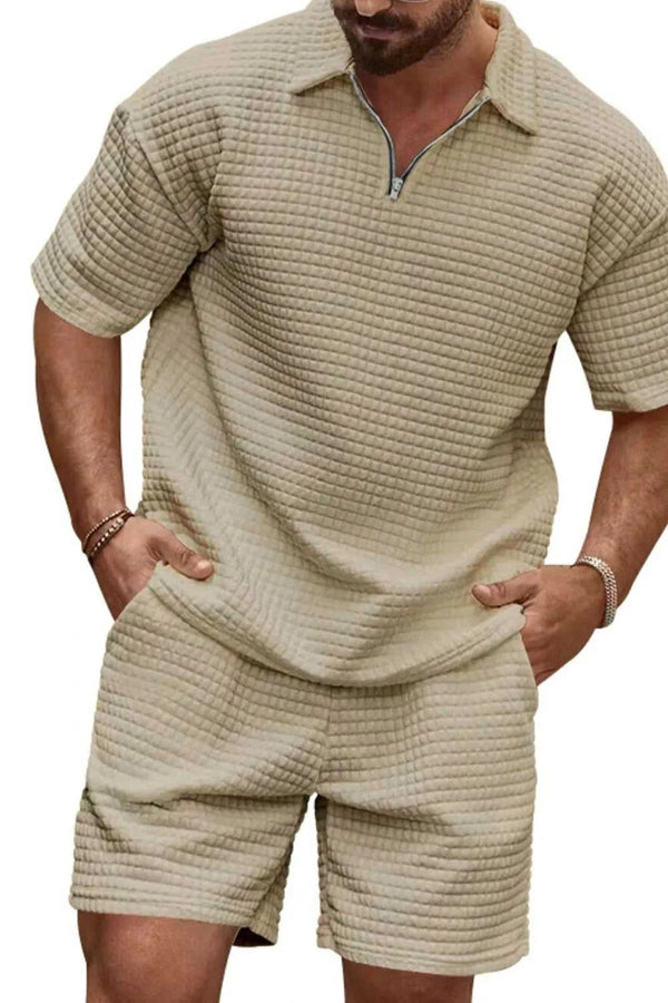 Men's Full Size Zip Collar Short Sleeve Top and Shorts Set Plus Size 100400014755728 39 Affordable Fashion Under $100 Jerry's Apparel 