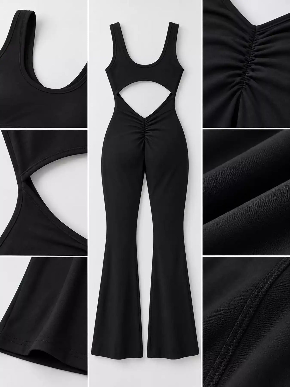 Seamless Scoop Neck Active Jumpsuit with Flared Leg Design 101006359860256 23 Affordable Fashion Under $100 Jerry's Apparel 