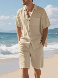 Men's Full Size Casual Button Up Shirt and Shorts Set Plus Size 100400482056628 44 Affordable Fashion Under $100 Jerry's Apparel 