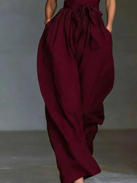 Halter Neck Wide-Leg Jumpsuit with Waist-Tie Detail 101001566820821 48 Affordable Fashion Under $100 Jerry's Apparel 