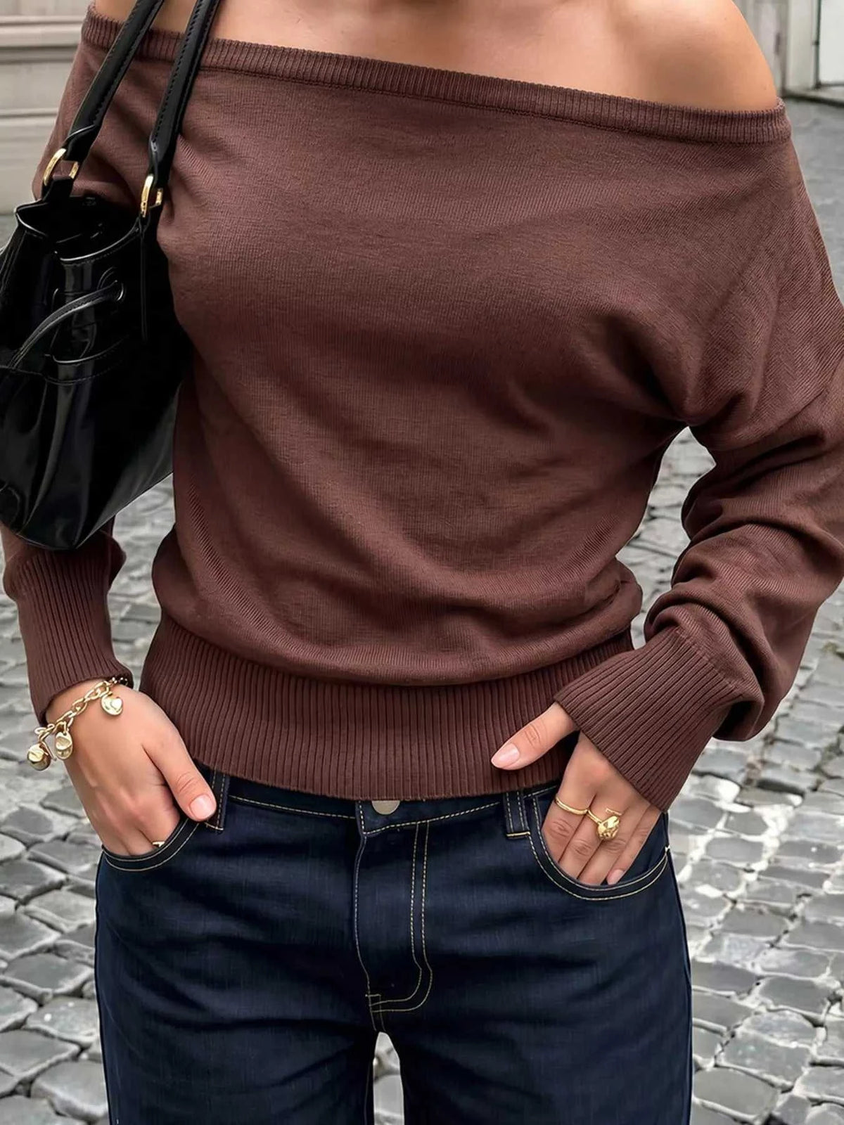 Boat Neck Long Sleeve Sweater 100100396977775 49 Affordable Fashion Under $100 Jerry's Apparel 