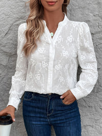 Notched Long Sleeve Shirt