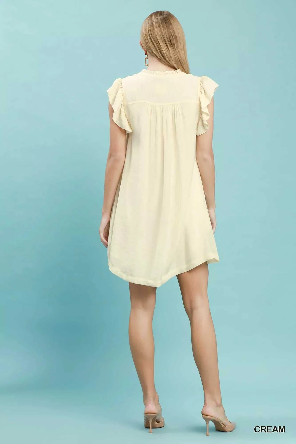 Umgee Ruffle Sleeve Henley Shift Dress 100100495661456 57 Affordable Fashion Under $100 Jerry's Apparel 