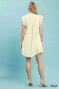 Umgee Ruffle Sleeve Henley Shift Dress 100100495661456 57 Affordable Fashion Under $100 Jerry's Apparel 