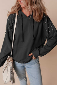 Drawstring Studded Long Sleeve Hoodie 100100364052504 59 Affordable Fashion Under $100 Jerry's Apparel 