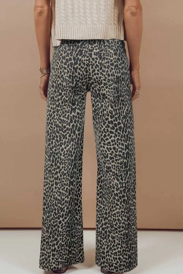 Leopard Print Wide Leg High Waist Jeans 100100183924402 59 Seasonal Fashion Collections Jerry's Apparel 