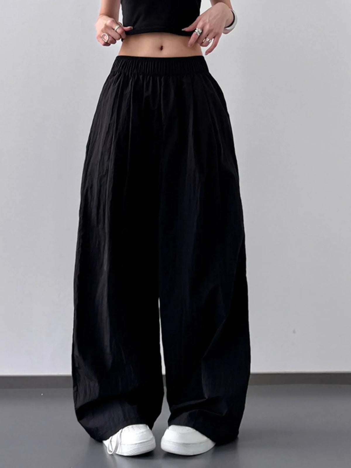 Wide Leg Elastic Waist Pants