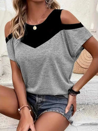 Cold Shoulder Color Block T-Shirt 100100435796025 27 Affordable Fashion Under $100 Jerry's Apparel 