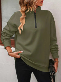 Quarter Zip Dropped Shoulder Sweatshirt 100100362581547 41 Affordable Fashion Under $100 Jerry's Apparel 