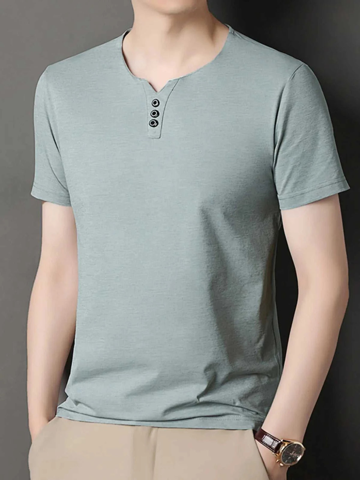 Men's Decor Button Short Sleeve T-Shirt 100400481596480 27 Affordable Fashion Under $100 Jerry's Apparel 