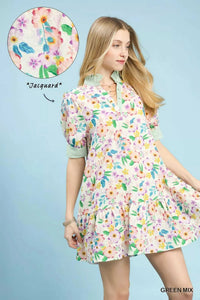Umgee Mix Floral Ruffle Collar Tiered Babydoll Dress 100100272701571 57 Affordable Fashion Under $100 Jerry's Apparel 