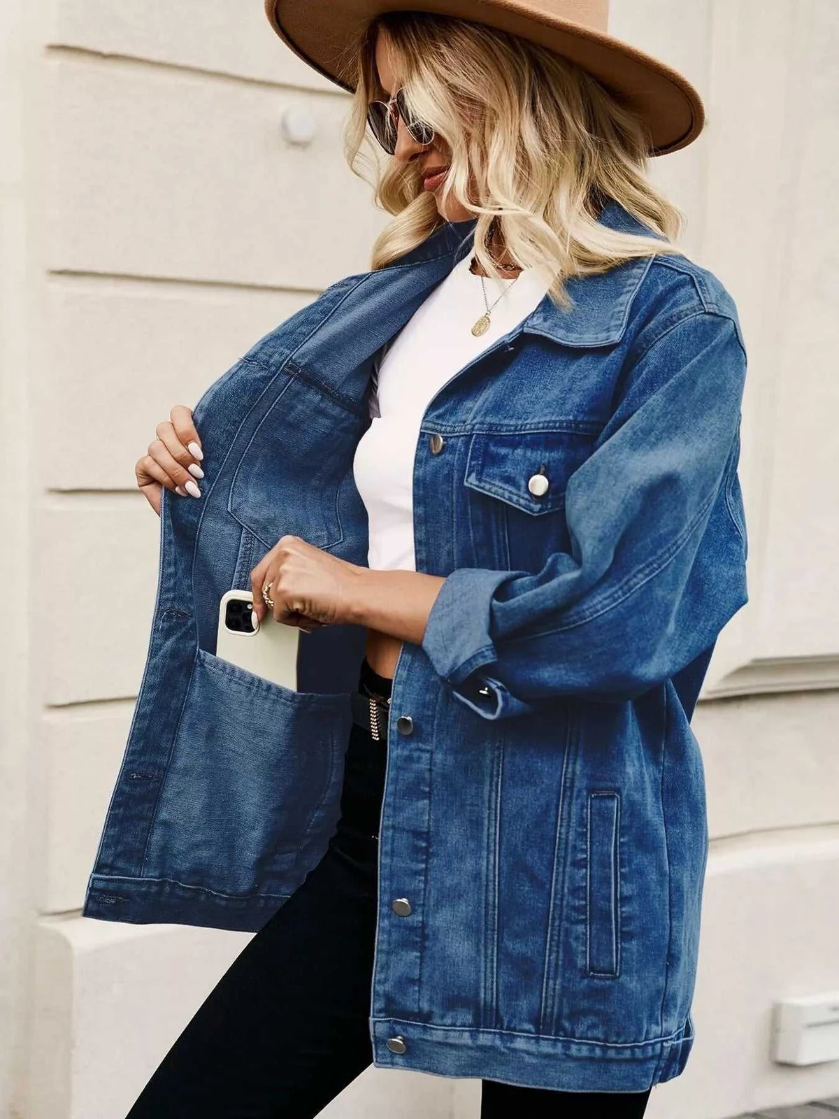 Button Up Long Sleeve Denim Jacket 100100316291883 79 Affordable Fashion Under $100 Jerry's Apparel 