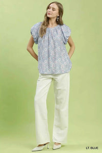 Umgee Floral Puff Sleeve Blouse 100100039441824 47 Affordable Fashion Under $100 Jerry's Apparel 