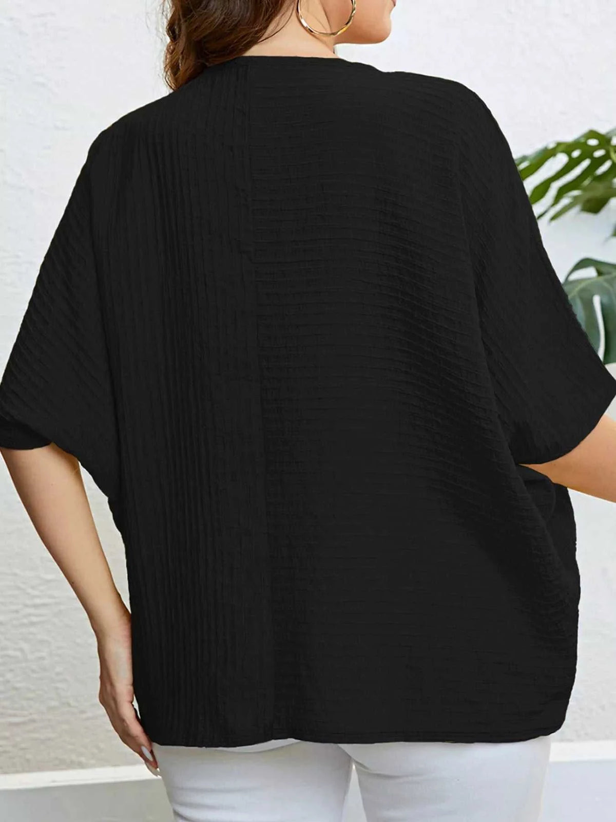 Plus Size Relaxed Fit Textured Half Sleeve T-Shirt 100100875725942 35 Affordable Fashion Under $100 Jerry's Apparel 