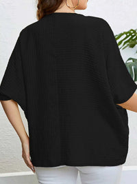 Plus Size Relaxed Fit Textured Half Sleeve T-Shirt 100100875725942 35 Affordable Fashion Under $100 Jerry's Apparel 