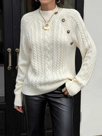 Mock Neck Cable-Knit Sweater 101002448539888 52 Affordable Fashion Under $100 Jerry's Apparel 