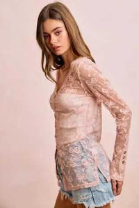 BiBi Bow Pattern Shrried V-neck Mesh Cardigan Top 100100638301325 44 Affordable Fashion Under $100 Jerry's Apparel 