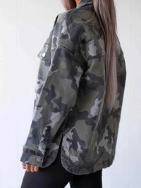 Camouflage Print Button Up Denim Jacket 101003062000961 67 Affordable Fashion Under $100 Jerry's Apparel 