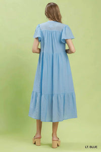 Umgee Textured Tiered Midi Dress with Side Pockets 100100863111191 62 Affordable Fashion Under $100 Jerry's Apparel 