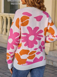 Floral Crew Neck Long Sleeve Sweater 100100117125367 47 Affordable Fashion Under $100 Jerry's Apparel 