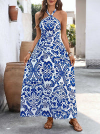 Printed Halter Neck Maxi Dress 100100231496089 39 Affordable Fashion Under $100 Jerry's Apparel 