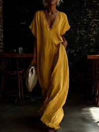 Full Size Lace Trim V-Neck Maxi Dress Plus Size 100100337256948 38 Gifts for Her Jerry's Apparel 