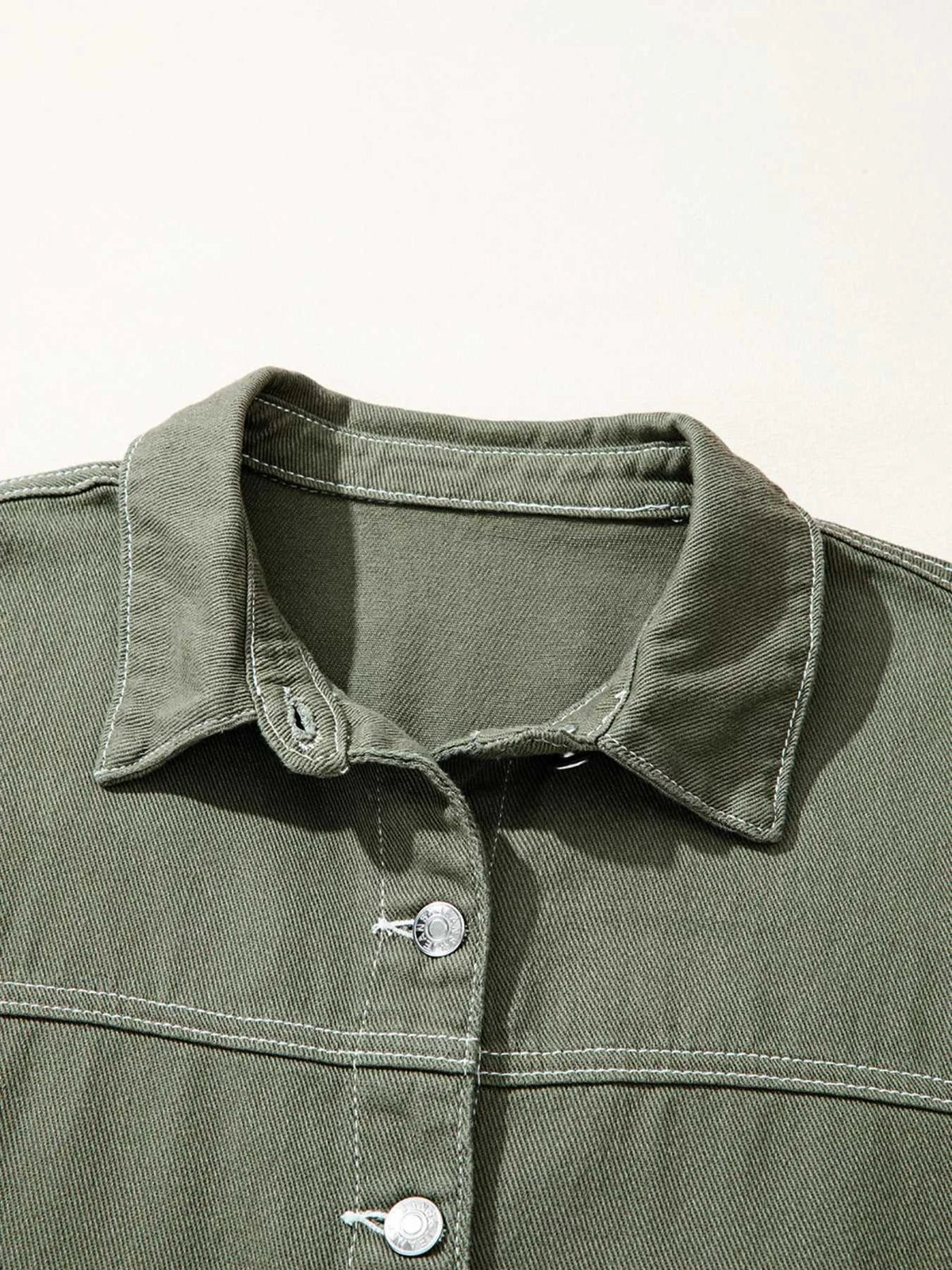 Patched Pocket Collared Button Front Boyfriend Denim Jacket 100100355837828 73 Affordable Fashion Under $100 Jerry's Apparel 