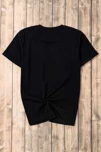 Bow Graphic Round Neck Short Sleeve T-Shirt