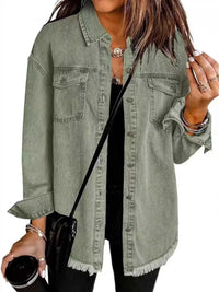 Frayed Hem Button Up Denim Jacket 101003454841681 50 Affordable Fashion Under $100 Jerry's Apparel 