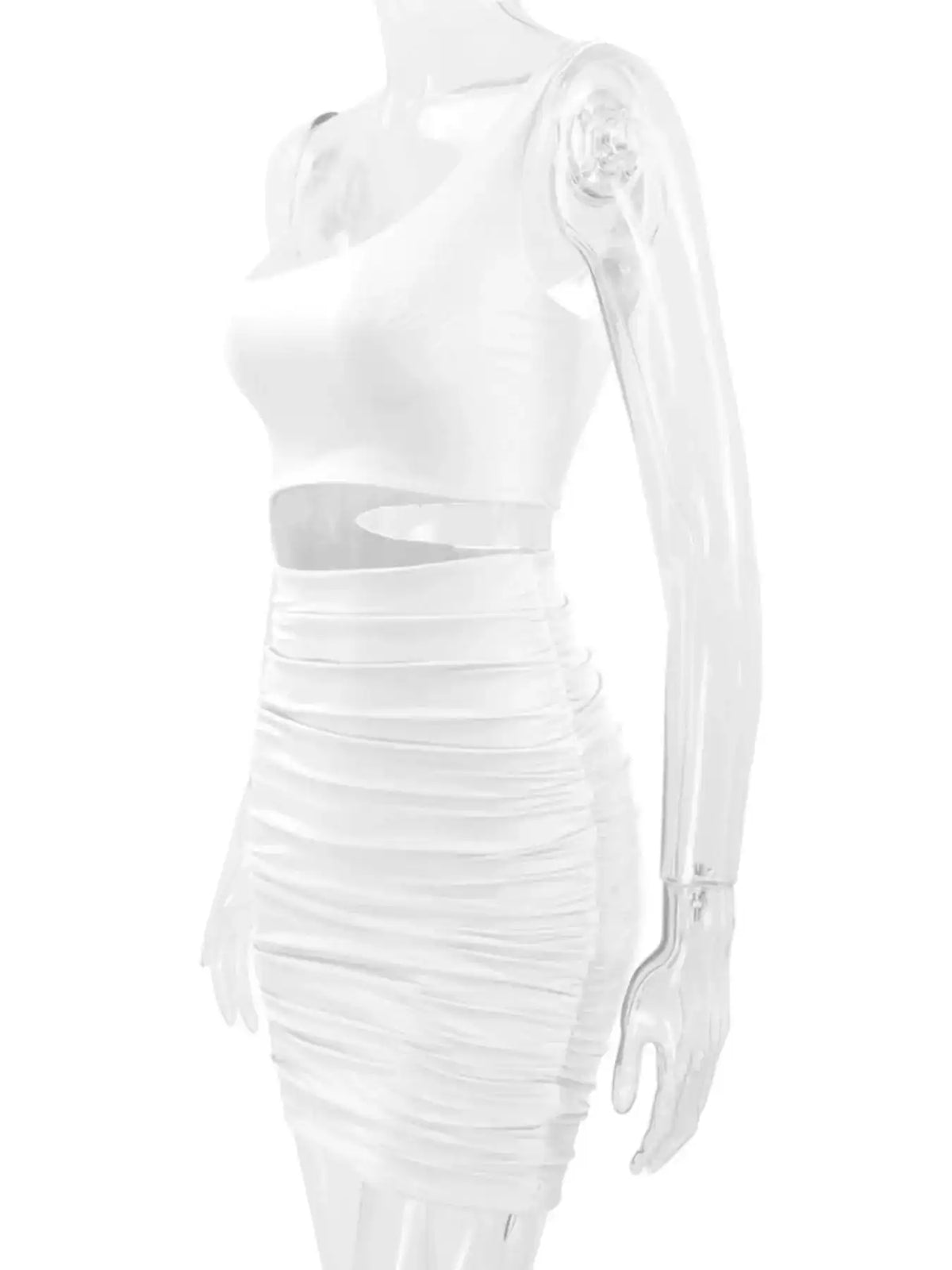 One-Shoulder Cutout Ruched Bodycon Mini Dress 101001098960768 27 Gifts for Her Jerry's Apparel 