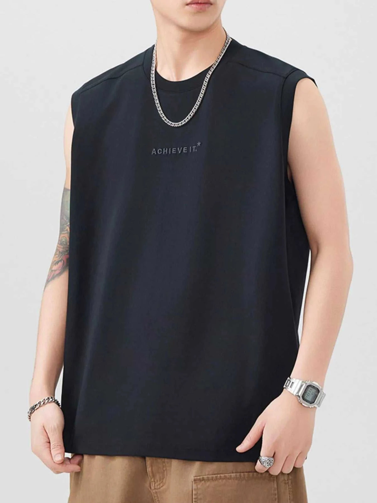 Men's Plus Size Letter Round Neck Tank 100400255866205 78 Affordable Fashion Under $100 Jerry's Apparel 