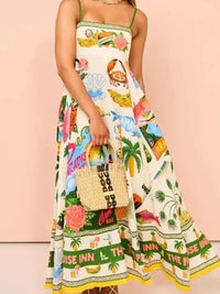 Printed Square Neck Cami Maxi Dress