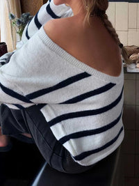 Striped Round Neck Long Sleeve Knit Top 100100967262973 46 Affordable Fashion Under $100 Jerry's Apparel 