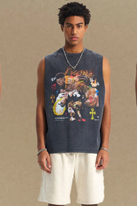 Men's Graphic Round Neck Tank