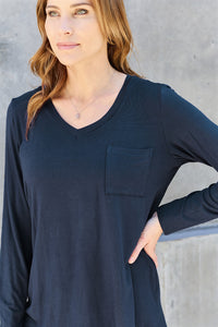 Full Size V-Neck Long Sleeve Top