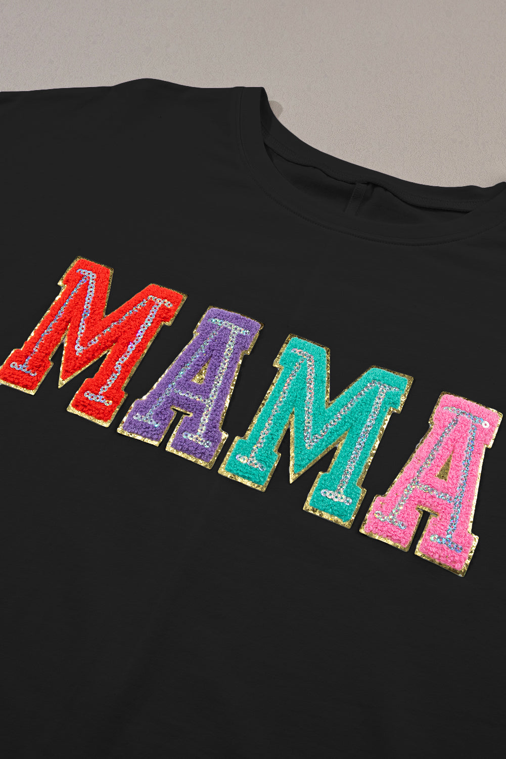 MAMA Round Neck Short Sleeve T-Shirt