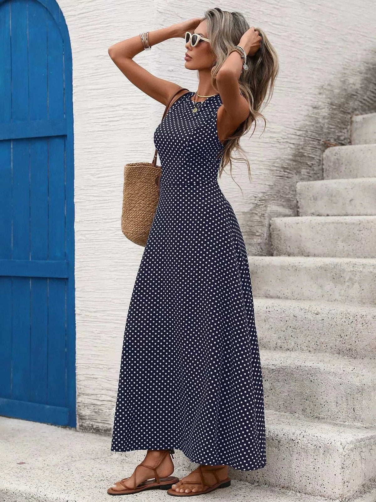 Sleeveless Polka Dot Maxi Dress 100100510800642 32 Gifts for Her Jerry's Apparel 