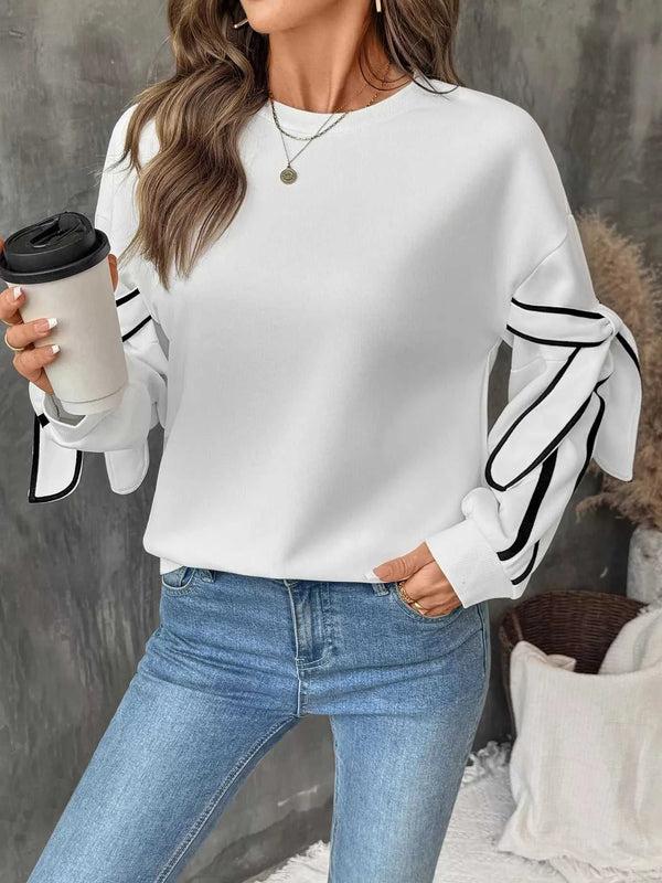 Side Striped Round Neck Sweatshirt 100100851404518 37 Affordable Fashion Under $100 Jerry's Apparel 