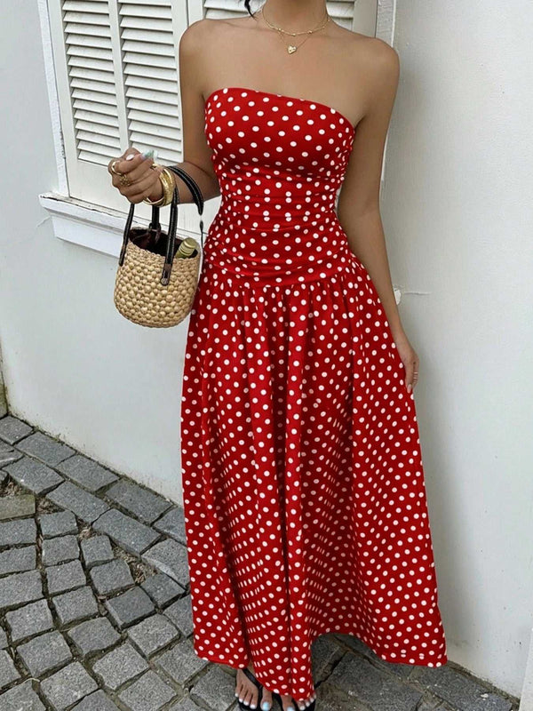 Polka Dot Strapless Maxi Dress 100100020937955 31 Gifts for Her Jerry's Apparel 