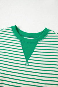 Striped Flounce Sleeve Casual Blouse