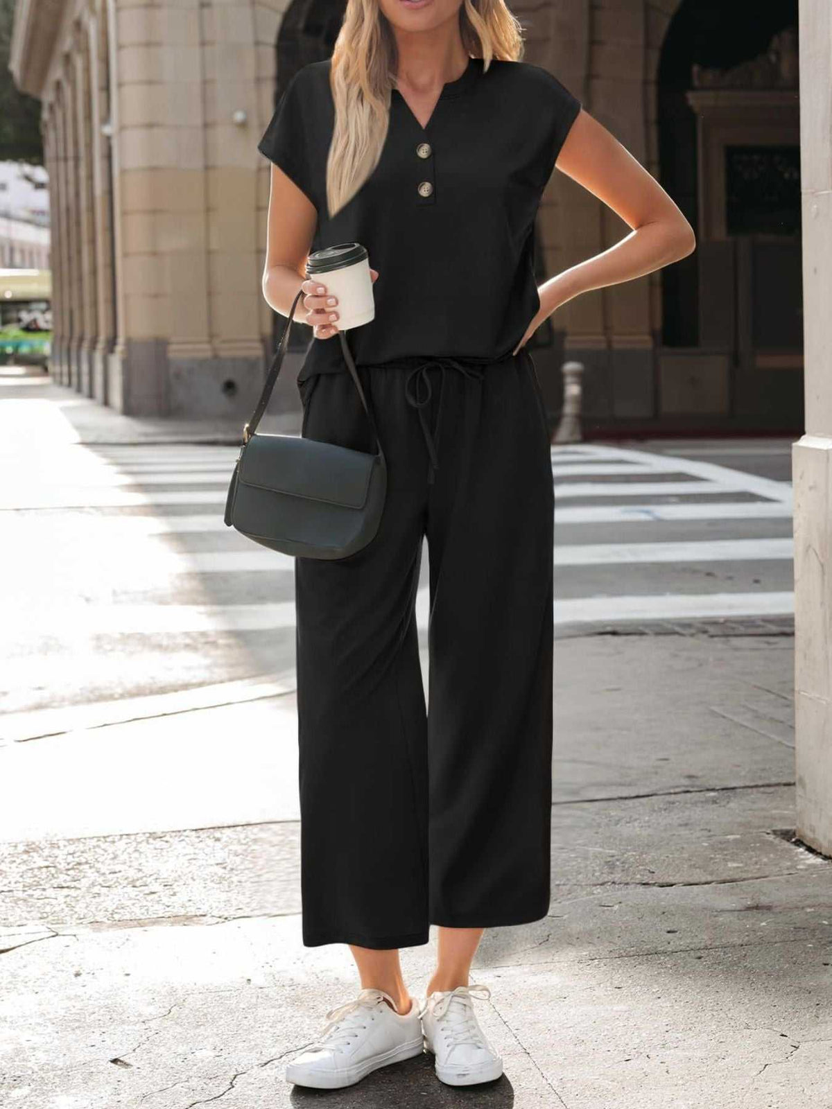 Notched Short Sleeve Top and Pants Set 100100127376521 46 Affordable Fashion Under $100 Jerry's Apparel 