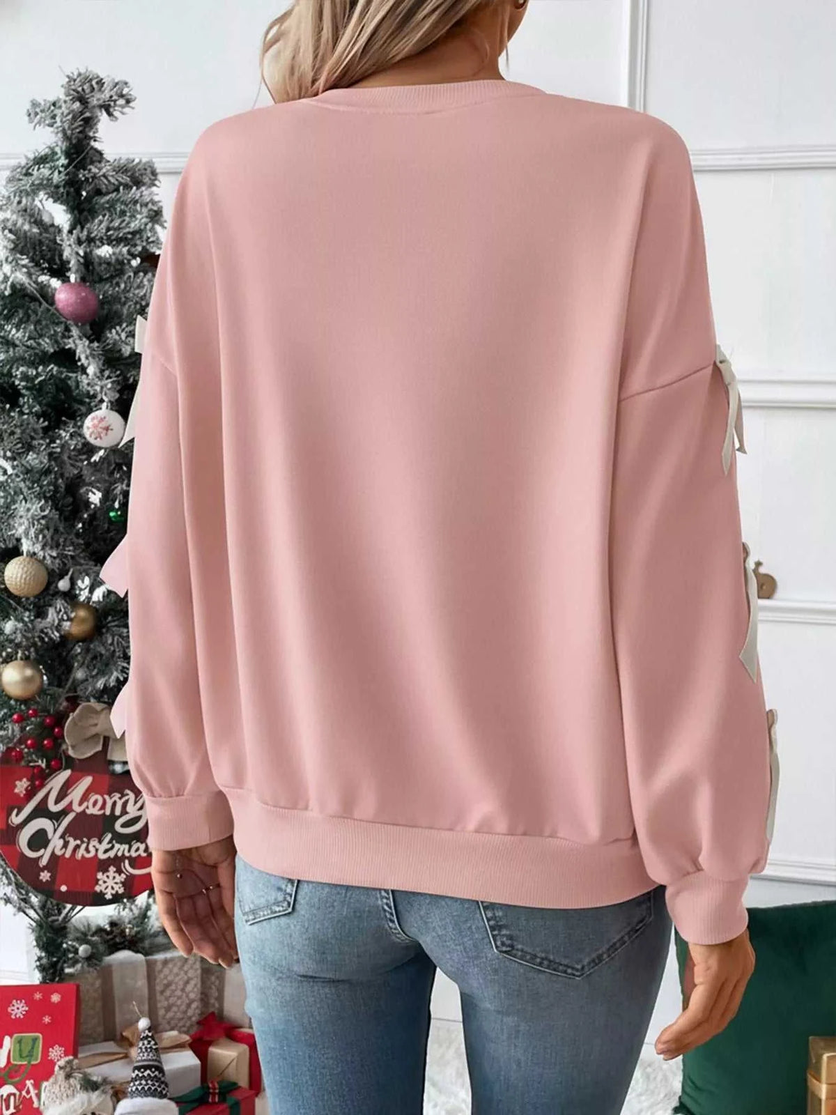 Bowknot Sleeve Round Neck Sweatshirt 100100401151060 31 Affordable Fashion Under $100 Jerry's Apparel 