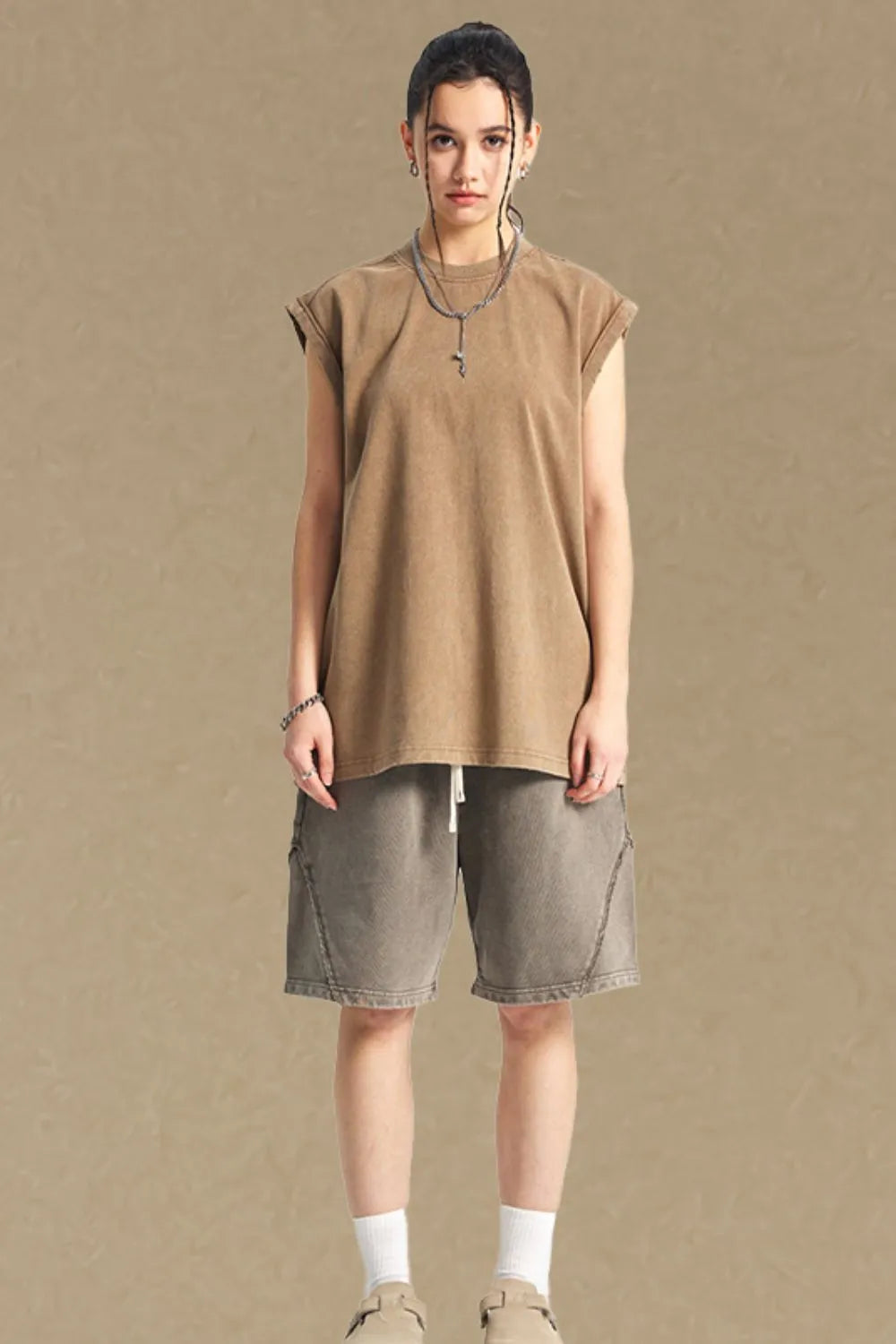 Men's Solid Color Round Neck Tank